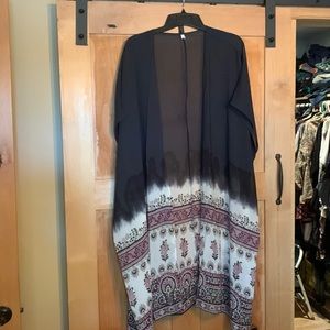 Kimono, pinks and greys and hints of black